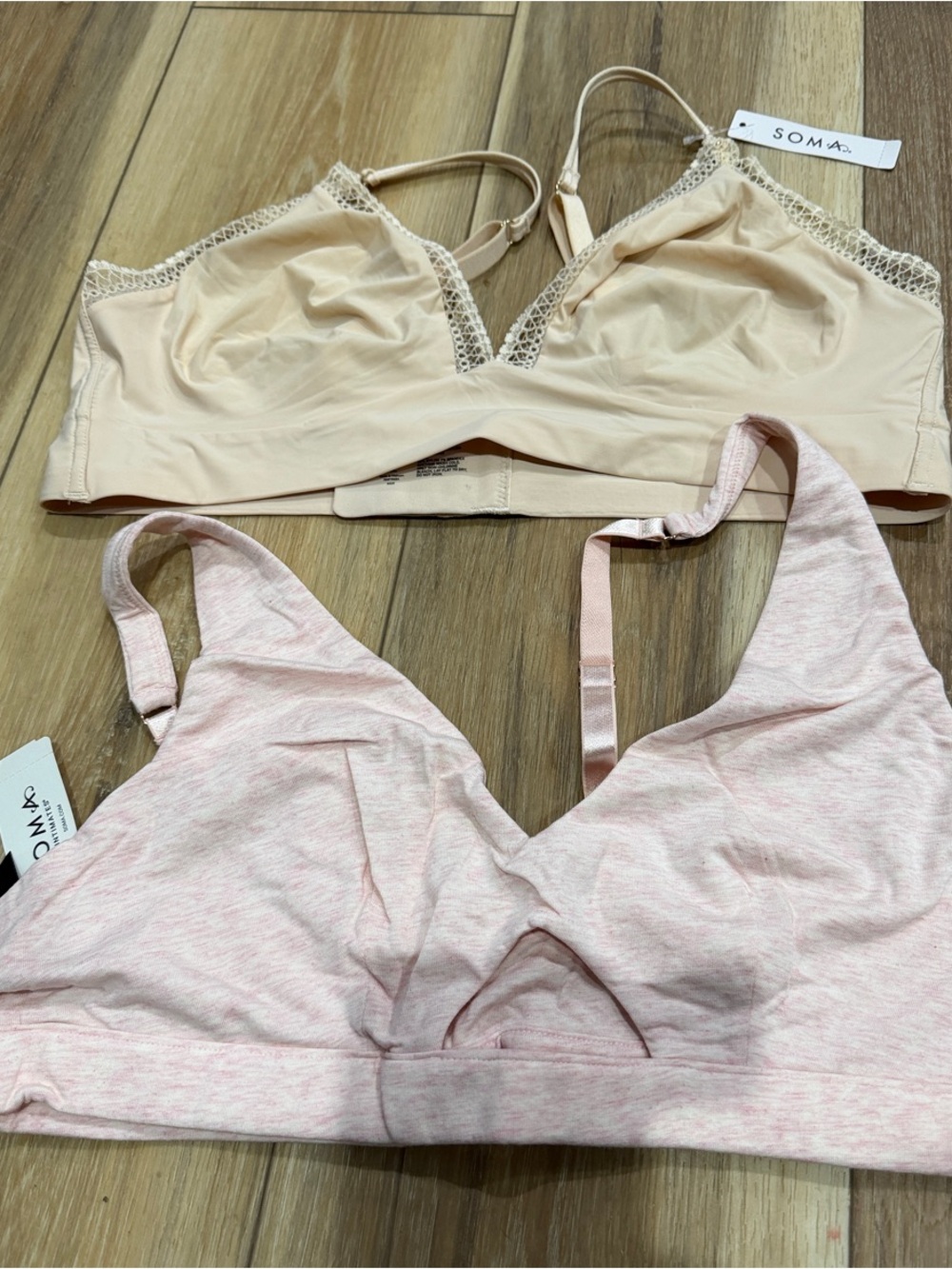 NWT SOMA XL Geo Lace Trim Bralette AND the Dreamer Bralette Bra Lot of Two!